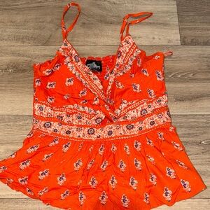 Free People Orange Floral Camisole